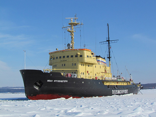 Ivan Krunzenshtern icebreaker began to work in the seaport Big Port Saint Petersburg