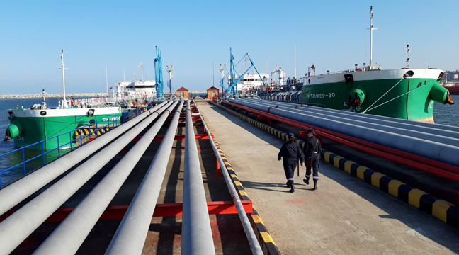Oil Pier No 1 in the seaport of Makhachkala resumes operation upon completion of repair works