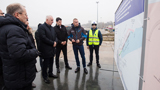 Russian presidential plenipotentiary representative to the North-Western Federal District inspects the course of construction of the international sea terminal for accommodating cruise and cargo passenger ships