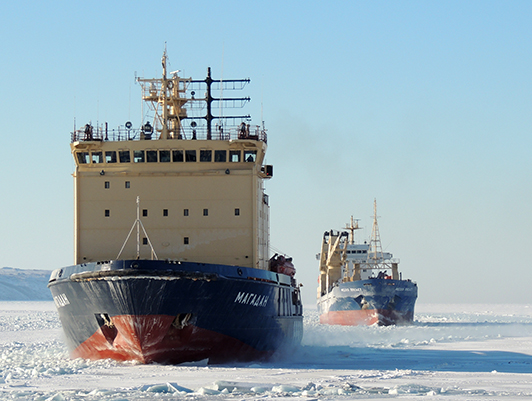 The Magadan icebreaker left Vladivostok for Magadan to provide icebreaker support