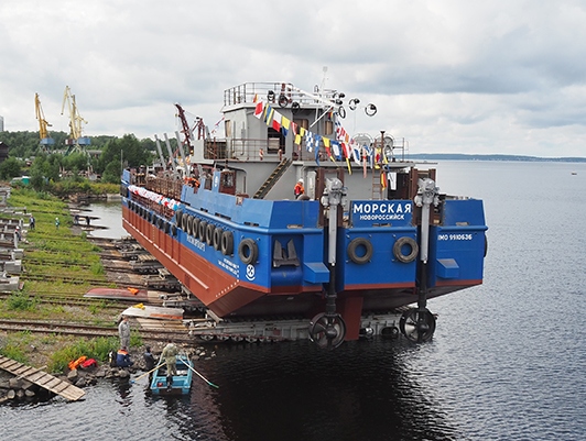 The Morskaya self-propelled hopper launched at the Onego Shipyard