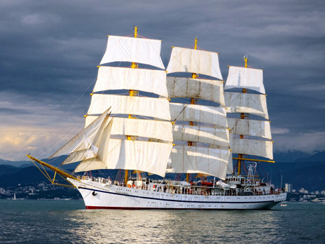 Khersones sailing ship ready to take aboard new cadets